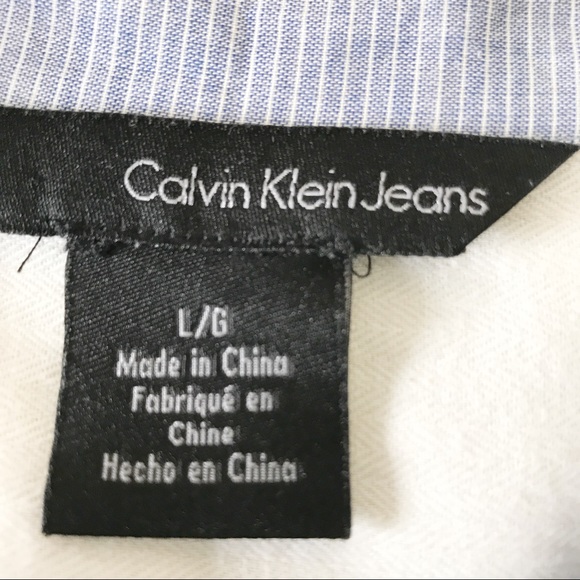 Calvin Klein Jean Blue Stripe Button Down - Picture 7 of 8